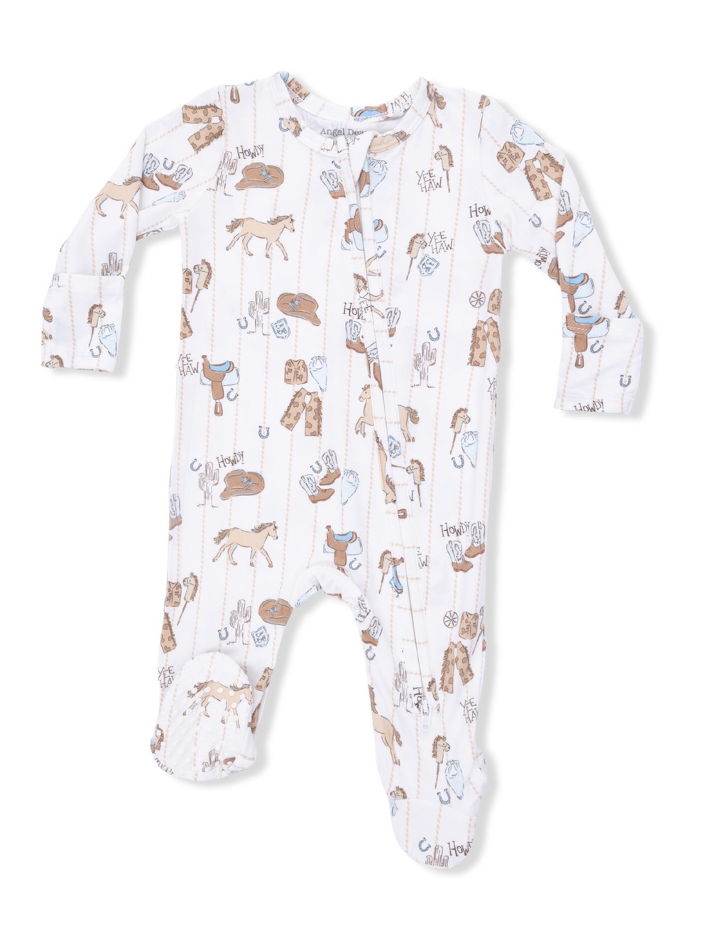 Angel Dear Cowboy Nursery Western Print Footie 3-6 6-9 months